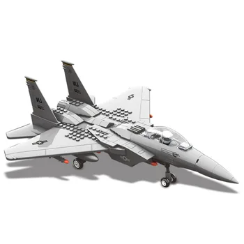 270pcs J-15 Eagle Luptător Armata Morden Warcraft Militare Warplane Avion WW2 JX005 Set DIY Modele 3D Blocuri Jucării Pentru Băieți