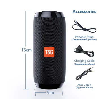 TG117 Bluetooth Vorbitor în aer liber rezistent la apa Portabil Wireless Coloana Cutie Difuzor Suport TF Card Radio FM, Intrare Aux Stereo 3D