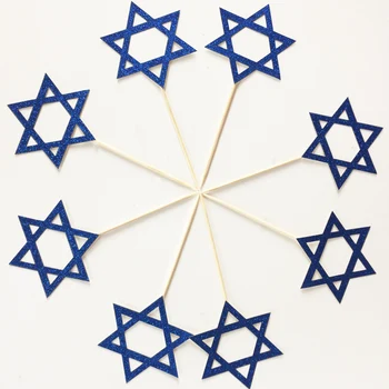 Steaua lui David Prajiturele Toppers. Hanukkah Decoratiuni. Partidul Ponturi. Mazel Tov. Sărbătoare Evreiască Decor