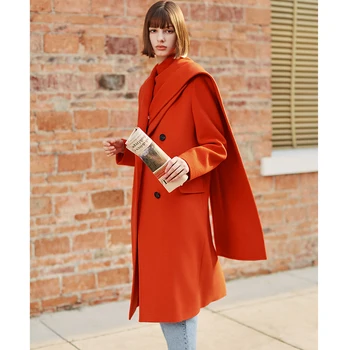 AEL 2019 toamna și iarna noi produse de Moda eșarfă decoratiuni timp liber portocaliu cald de lână strat de sex feminin