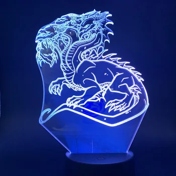 Dragon chinezesc Forma LED 3D Acasă Lumina Dormitor Decorative Lampa de Noapte 3D Acril Masă Lampă de Noptieră Jucarii si Cadouri