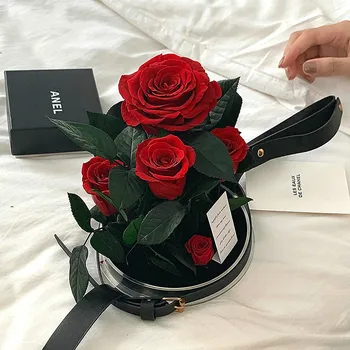 Veșnică Flori de Trandafir in cutie pentru Ziua Îndrăgostiților Cadou de Nunta Cadouri de Craciun Decoratiuni Conservate Trandafiri Cutie de Cadou