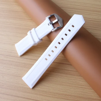 Alb Watchband de Moda rezistent la apa Moale Pentru barbati Femei curea de Ceas 18mm 19mm 20mm 21mm 22mm 23mm 24mm silicon CUREA de cauciuc NOU