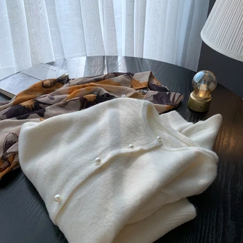 Perla Catarama Toamna și Iarna Îngroșat Tricotat Cardigan Femei pe Gât rotund interior Moale Cardigan Pulover Haina