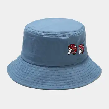 Femei Negru Albastru Portocaliu Ciuperci Broderie panama Găleată Pălării Pliabil Anti-arsuri de soare, Pălării de Soare Sepci Hip Hop de Pescuit Capac Kapelusz