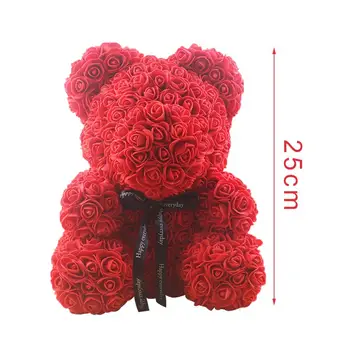 DIY 25 Cm Teddy a Crescut Urs Artificiale PE Urs din Flori de Trandafir de Ziua Îndrăgostiților Pentru Prietena Femei Soția Cadou de Ziua Mamei