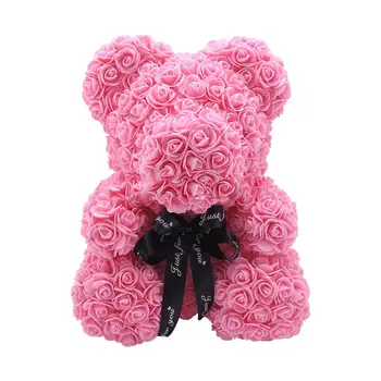 DIY 25 Cm Teddy a Crescut Urs Artificiale PE Urs din Flori de Trandafir de Ziua Îndrăgostiților Pentru Prietena Femei Soția Cadou de Ziua Mamei