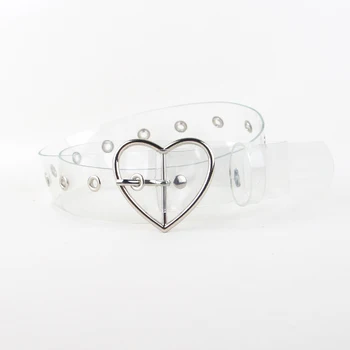 De Design de moda de Metal de aur inima centura cataramă de argint Plastic transparent PVC curea curele din plastic Transparent Centura de Talie pentru Femei blugi
