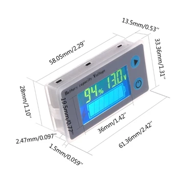 10-100V Universal LCD Mașină Plumb Acid Baterie de Litiu de Capacitate Indicator Voltmetru Digital Tester de Tensiune Monitor JS-C33