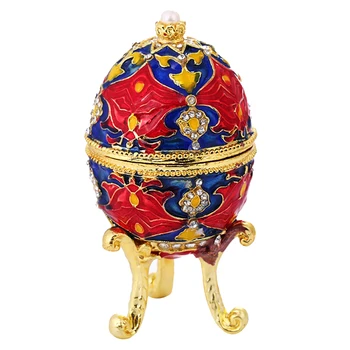 Cristalelor Email De Paște Ou Faberge Cutie De Bijuterii Inel Cercei Rusă Caz