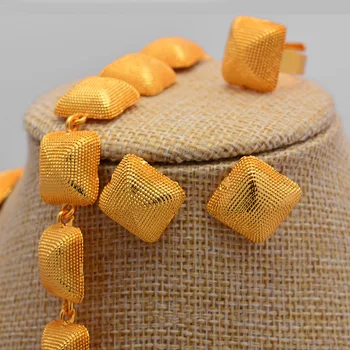 Noi Etiopian Dubai Culoare de Aur Seturi de bijuterii de Nunta pentru Femei Coliere Cercei Seturi de Bijuterii din Eritreea Bijuterii Cadouri
