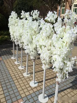 2 buc/lot de 1,5 M 5feet Înălțime alb Artificiale Copac Floare de Cires Roman Coloana Drum Duce Pentru Nunta Mall Deschis Recuzită