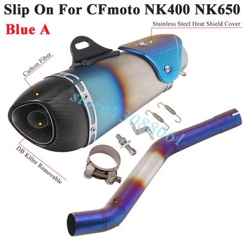 Alunecare Pentru CFmoto NK400 NK650 Motocicleta de Evacuare de Evacuare Amortizor Modificat Fibra de Carbon Toba DB Killer Tub de Mijloc Link-ul de Țeavă