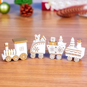 Tren de crăciun din Lemn pentru Casa Copac Xmas Holiday Petrecere de Craciun Decor copil jucării cadou de anul nou Ornament navidad#2019