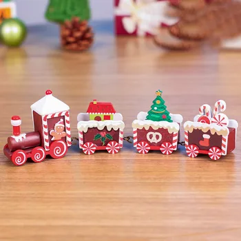 Tren de crăciun din Lemn pentru Casa Copac Xmas Holiday Petrecere de Craciun Decor copil jucării cadou de anul nou Ornament navidad#2019