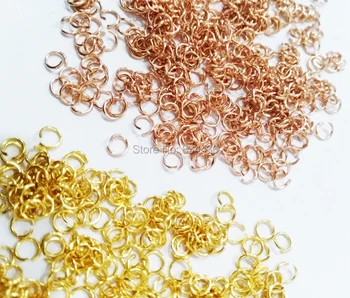 0,6 mm X 3 4 5 6mm aur a crescut de culoare de aur din oțel inoxidabil inele de salt femei DIY coliere bratari accesorii bijuterii părți 500pcs
