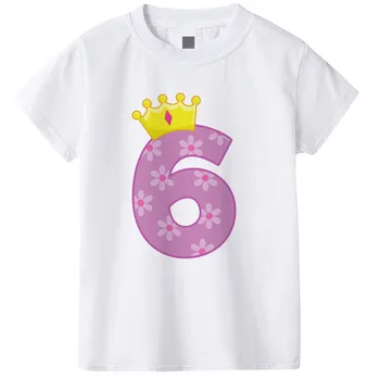1-8 Scrisoare de Imprimare Ziua Tricou Maneca Scurta O-gât de Vară pentru Copii Drăguț Haine Amuzant Cadou Digital T-shirt KT-2082