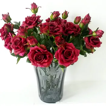 Latex Artificial a crescut de Flori pentru Nunta Doi Șefi Real Atinge Floare trandafir Acasă decoratiuni Petrecere de Nunta buchet consumabile