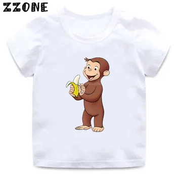 2020 Noi de Vara Baieti T shirt curiosul George Desene animate de Imprimare Copii T-Shirt Maimuță Amuzant pentru Copii Fete Topuri Haine,HKP5266