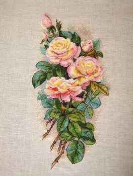 Calitate De Top Frumos Minunat Numărat Goblen Kit Reaationary Retro Nostalgic Trandafiri Roz Trandafir