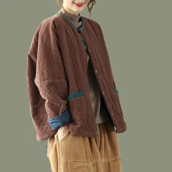 SUFLET DE TIGRU Jachete de Iarnă Chineză de Moda Doamnelor Designer Parka Femei Vintage Supradimensionate Straturi de Vata de munca Vrac Buzunar Îmbrăcăminte