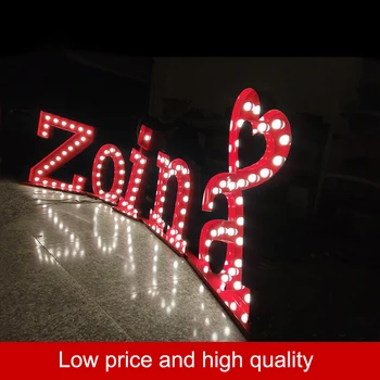 Scrisori personalizate de Lumină LED-uri de Lumină de până Cuvânt Semn Alfabet 3D pe Perete Litere Decor pentru Nunta Eveniment de Publicitate