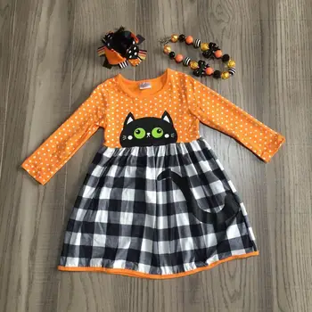 Girlymax rochie copii fete carouri fusta fata de Halloween rochie de fată pisica rochie cu accesorii