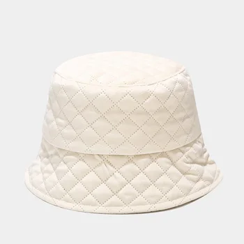 [AETRENDS] Solid Capace de Bumbac Toamna Iarna Bucket Hat pentru Femei Exterioare de protecție Solară Soare, Pălării de Panama Lady Capac Z-10180