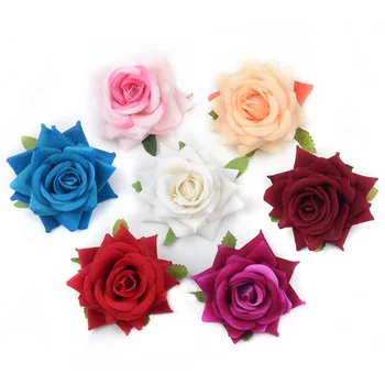 100buc/lot Flori Artificiale de Trandafir Capete 6cm Pentru Masina de Nunta Decorative Diy Scrapbooking Simulare Fals a Crescut de Flori de Perete Meserii