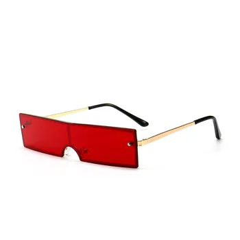 Tendința Dreptunghi ochelari de Soare pentru Femei Brand Designer de Moda Black Red Obiectiv Clar Pentru Sexy Femeie Retro Ochelari de UV400 Oculos De Sol