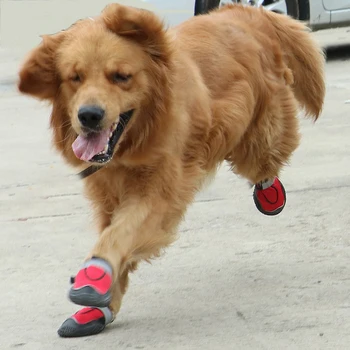 4BUC Red Dog Pantofi Anti-alunecare moale Reflectorizante Curele de Patru sezoane pantofi Adecvate pentru întreprinderile mici și câini de talie mare Respirabil Net pantofi