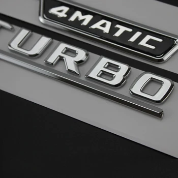 Scrisoare Emblema de Mercedes Benz AMG V12BITURBO V8 BITURBO 4MATIC+ TURBO 4MATIC Styling Auto Fender Autocolant Logo-ul Chrome Black Red