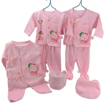 7pcs/set de Îmbrăcăminte Nou-născuți Set Primavara Toamna pentru Copii Baieti Fete Haine costume de Bumbac Desene animate 0-3M