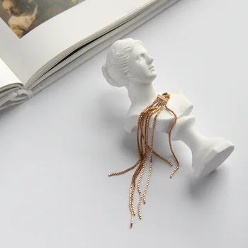 Silvology Argint 925 Caseta Lanț Ciucure Lung Cercei Stud pentru Femei Elegante de Lux Lumina Cercei Bijuterii la Modă