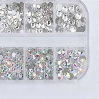3D AB Pietre de Diamant, Cuie Sclipici Unghii Stras Cristal Acrilic Nail Art Decor 12Box/Set