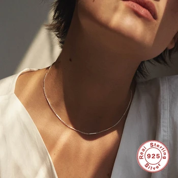 BOAKO Simplu Colier de Moda Pentru Femei 2020 Argint 925 Bijuterii Colier Farmece Lanturi Pentru Bijuterii Guler Bijoux Femme #11.3