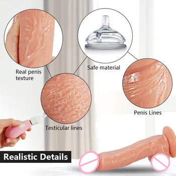 Super Silicon Moale Realiste Mare Dildo Vibrator Penis Artificial sex Feminin Masturbator cu ventuza pentru Adulti Jucarii Sexuale pentru Femei