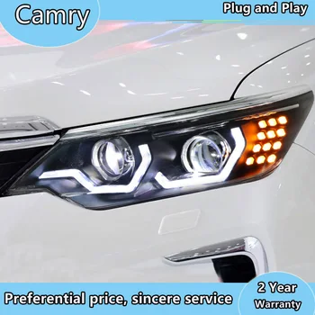Styling auto pentru Toyota-2018 Camry Faruri camry LED Faruri LED DRL h7/d2h ascuns far Accesorii