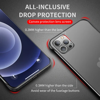 IHaitun Original fără Margini Telefon Caz Pentru iPhone 12 Pro Mini Fara rama Solida Telefonul Acoperi PC Shell Pentru iPhone 12 Pro Max