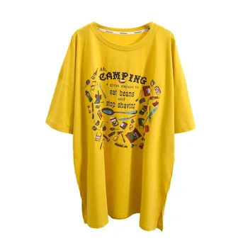 De Vară 2020 New Sosire Liber Tricouri Scrisoare cu Maneci Scurte T-shirt Femei, Plus Dimensiune Tricouri Longue Tunique Topuri Pour Femmes