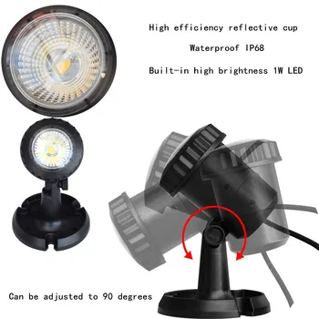 Capete duble Amfibii Solare Reflector Subacvatic Lumina Solara LED Lumina de Gradina în aer liber rezistent la apa IP68 Peisaj Iaz Gazon Lampa