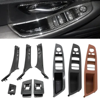 Pentru BMW Seria 5 F10 F11, F18 2010 - 2016 Interiorul geamurilor Panou Comutator Mâner Portieră Garnitura Capac din Fibra de Carbon ABS Styling Auto
