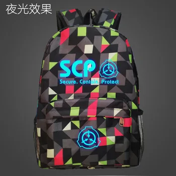 SCP Secure Conține Proteja Sac de Școală noctilucous Luminos rucsac student geanta Notebook-uri de zi cu Zi rucsac Strălucire în Întuneric Mochila