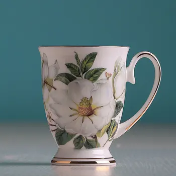 300 ml trandafir alb de Os Cana de Cafea produse de Calitate Placare cu Aur Cana Ceramica de Moda de Design floral