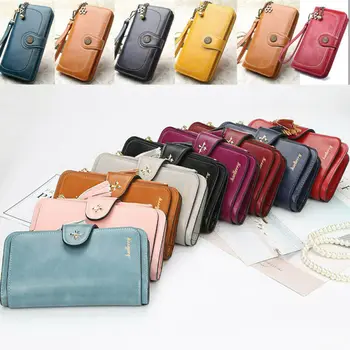 2019 noua moda pentru femei geanta femei piele lung portofel simplu atmosfera PU portofel din piele carte de portofel geanta în mână
