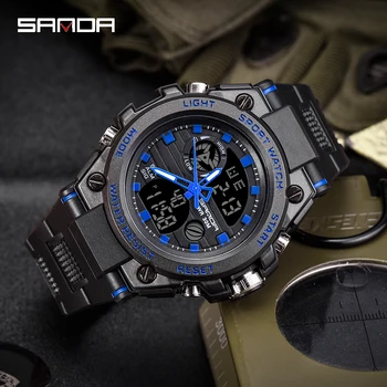 2019 nou SANDA bărbați ceas brand de top de lux militare ceas sport barbati rezistent la apa S-Șoc ceas digital relogio masculino