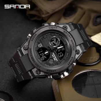 2019 nou SANDA bărbați ceas brand de top de lux militare ceas sport barbati rezistent la apa S-Șoc ceas digital relogio masculino