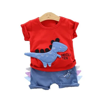 Fierbinte de Vânzare de Brand de Îmbrăcăminte pentru Băieți Copii Vara Baieti Haine de Desene animate Dinosaur pentru Copii Băiat de Îmbrăcăminte Set T-shit+Pantaloni de Bumbac