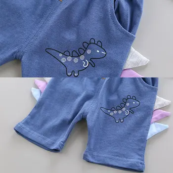Fierbinte de Vânzare de Brand de Îmbrăcăminte pentru Băieți Copii Vara Baieti Haine de Desene animate Dinosaur pentru Copii Băiat de Îmbrăcăminte Set T-shit+Pantaloni de Bumbac