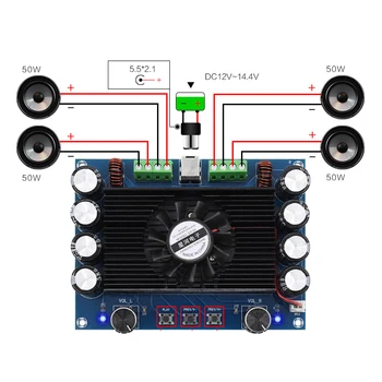 TDA7850 Bluetooth putere Amplificator Audio de Bord 4*50W 4 canal de Înaltă și joasă de separare bord amplificator DC12V T1405